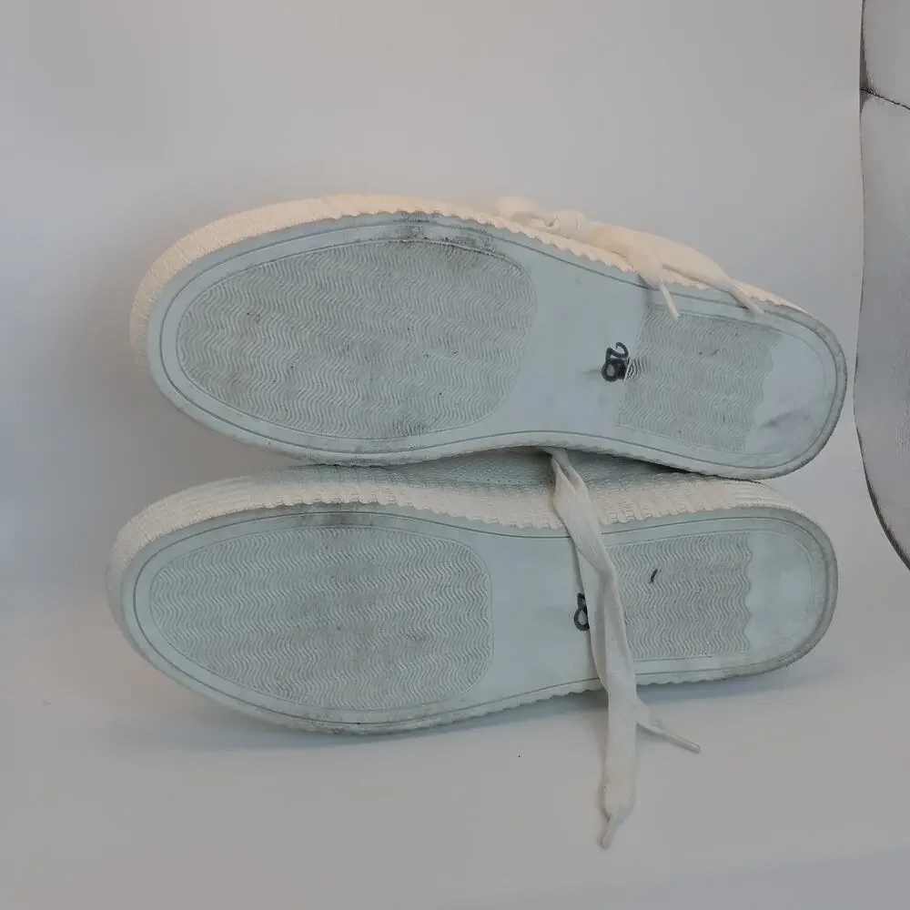 Steve Madden Toliver Women's Size 10 White Perforated Platform Sneakers Leather